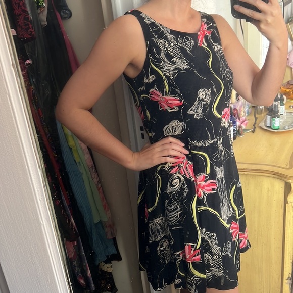 VINTAGE BETSEY JOHNSON RAYON RIBBON PRINT ICONIC MINI SWING DRESS XS S M L - Picture 8 of 8